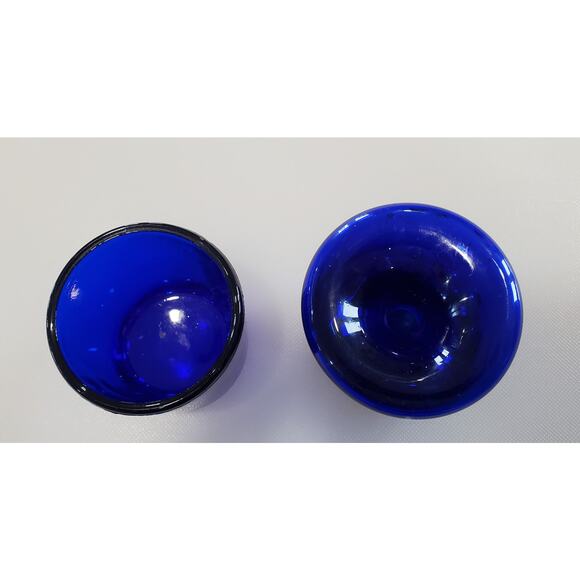 Vintage Hand-Blown Cobalt Blue Glass Funnel Ink Well and nib cleaning Jar - Picture 7 of 9